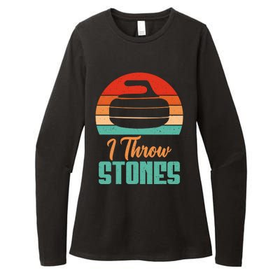 I Throw Stones Curling Gift Womens CVC Long Sleeve Shirt