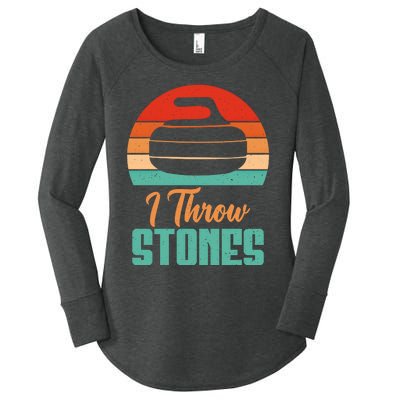 I Throw Stones Curling Gift Women's Perfect Tri Tunic Long Sleeve Shirt