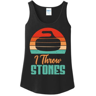 I Throw Stones Curling Gift Ladies Essential Tank