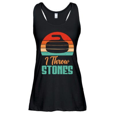 I Throw Stones Curling Gift Ladies Essential Flowy Tank