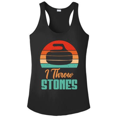 I Throw Stones Curling Gift Ladies PosiCharge Competitor Racerback Tank