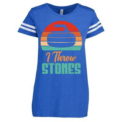 I Throw Stones Curling Gift Enza Ladies Jersey Football T-Shirt