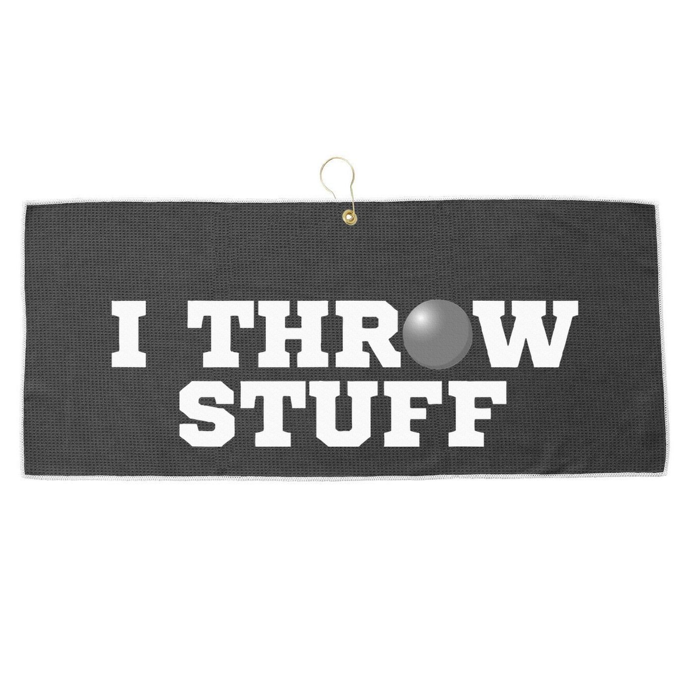I Throw Stuff Shot Put Athlete Throwing Large Microfiber Waffle Golf Towel