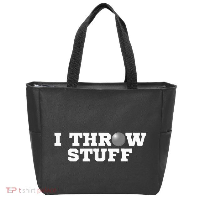I Throw Stuff Shot Put Athlete Throwing Zip Tote Bag