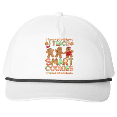 I Teach Smart Cookies Christmas Teacher Funny Gingerbread Meaningful Gift Snapback Five-Panel Rope Hat