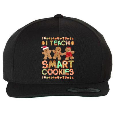 I Teach Smart Cookies Christmas Teacher Funny Gingerbread Meaningful Gift Wool Snapback Cap