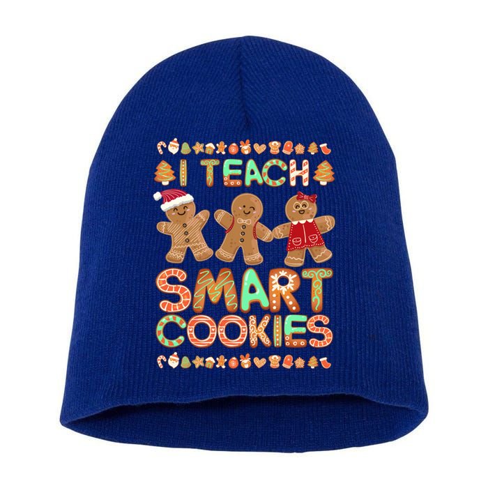 I Teach Smart Cookies Christmas Teacher Funny Gingerbread Meaningful Gift Short Acrylic Beanie