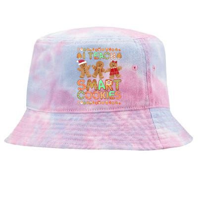 I Teach Smart Cookies Christmas Teacher Funny Gingerbread Meaningful Gift Tie-Dyed Bucket Hat