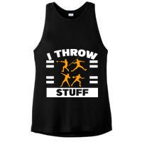 I Throw Stuff Shot Put Discus Track And Field Thrower Ladies PosiCharge Tri-Blend Wicking Tank