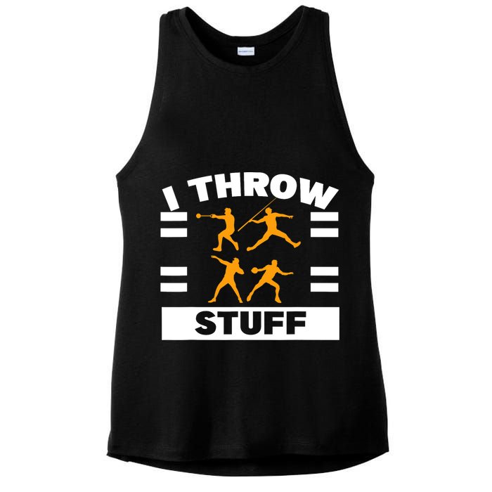 I Throw Stuff Shot Put Discus Track And Field Thrower Ladies PosiCharge Tri-Blend Wicking Tank
