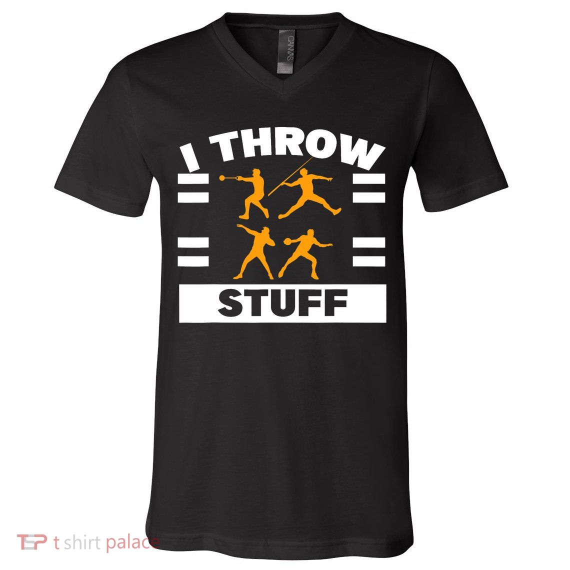 I Throw Stuff Shot Put Discus Track And Field Thrower V-Neck T-Shirt