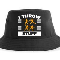 I Throw Stuff Shot Put Discus Track And Field Thrower Sustainable Bucket Hat