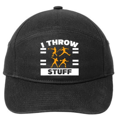 I Throw Stuff Shot Put Discus Track And Field Thrower 7-Panel Snapback Hat