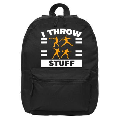 I Throw Stuff Shot Put Discus Track And Field Thrower 16 in Basic Backpack