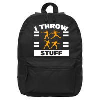 I Throw Stuff Shot Put Discus Track And Field Thrower 16 in Basic Backpack