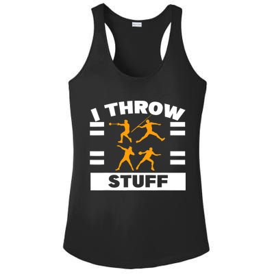 I Throw Stuff Shot Put Discus Track And Field Thrower Ladies PosiCharge Competitor Racerback Tank