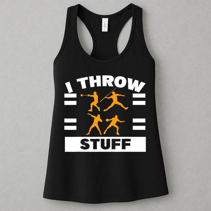 I Throw Stuff Shot Put Discus Track And Field Thrower Womens Tank Top