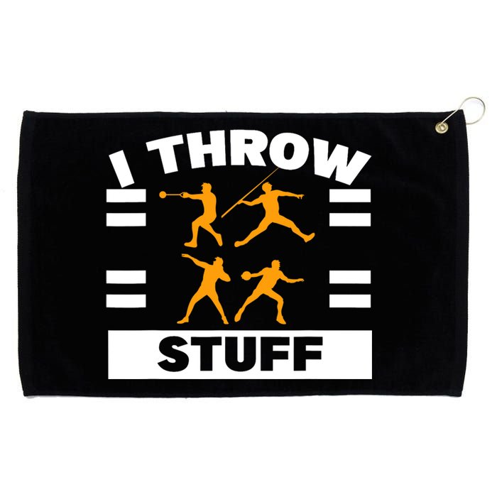 I Throw Stuff Shot Put Discus Track And Field Thrower Grommeted Golf Towel