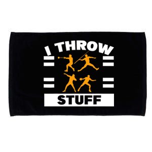 I Throw Stuff Shot Put Discus Track And Field Thrower Microfiber Hand Towel