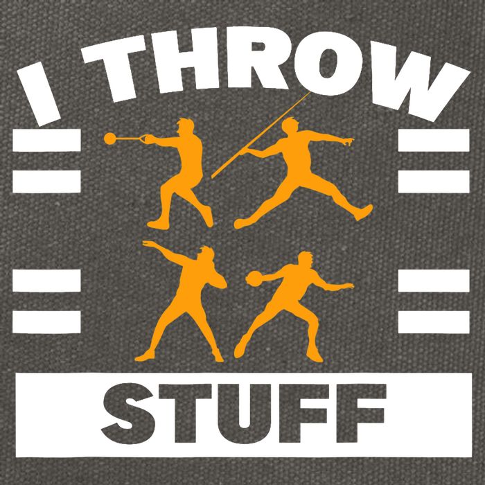 I Throw Stuff Shot Put Discus Track And Field Thrower Cotton Canvas Backpack