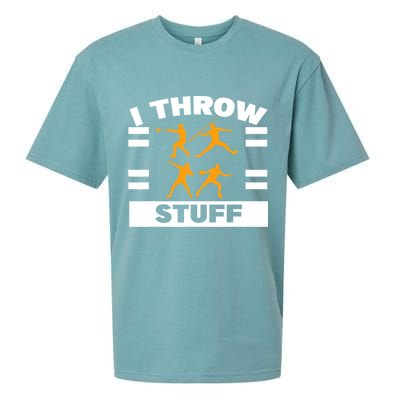 I Throw Stuff Shot Put Discus Track And Field Thrower Sueded Cloud Jersey T-Shirt