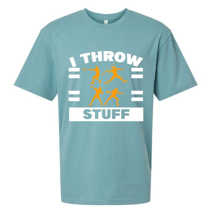 I Throw Stuff Shot Put Discus Track And Field Thrower Sueded Cloud Jersey T-Shirt