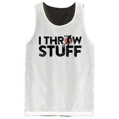 I Throw Stuff Shot Put Athlete Throwing Discus Track Field Mesh Reversible Basketball Jersey Tank