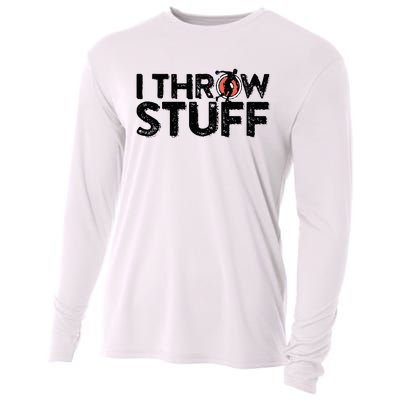 I Throw Stuff Shot Put Athlete Throwing Discus Track Field Cooling Performance Long Sleeve Crew