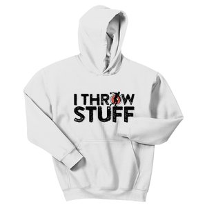 I Throw Stuff Shot Put Athlete Throwing Discus Track Field Kids Hoodie