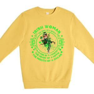 Irish The Soul Of A Witch St Patricks Day Lover Gift Premium Crewneck Sweatshirt