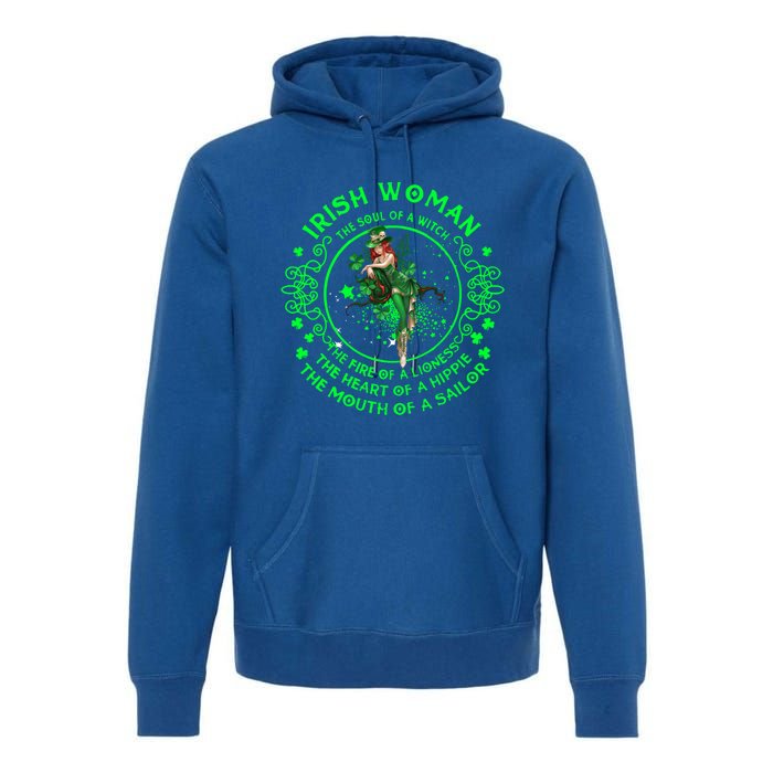 Irish The Soul Of A Witch St Patricks Day Lover Gift Premium Hoodie