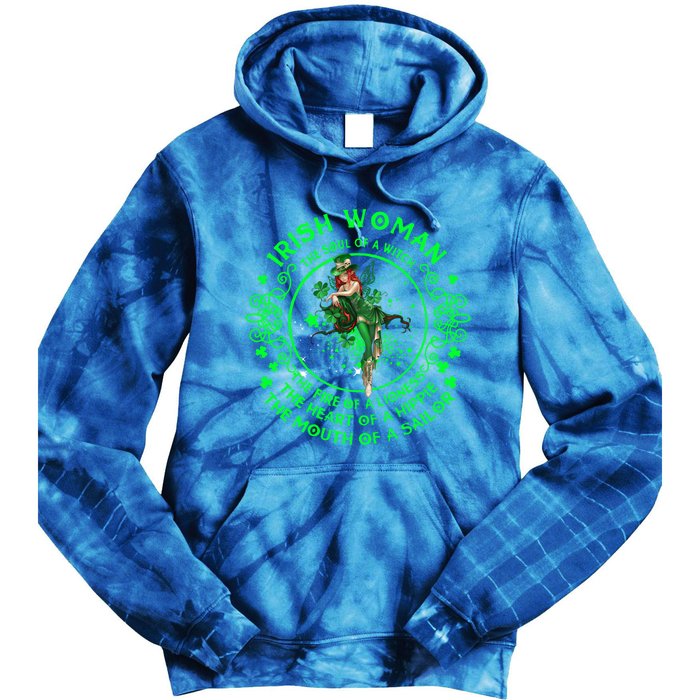 Irish The Soul Of A Witch St Patricks Day Lover Gift Tie Dye Hoodie