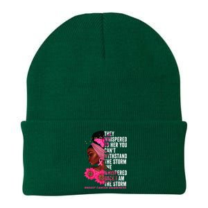 I'm The Storm Black Breast Cancer Survivor Pink Ribbon Knit Cap Winter Beanie