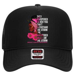 I'm The Storm Black Breast Cancer Survivor Pink Ribbon High Crown Mesh Back Trucker Hat