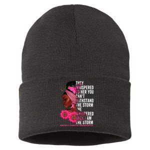 I'm The Storm Black Breast Cancer Survivor Pink Ribbon Sustainable Knit Beanie