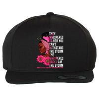 I'm The Storm Black Breast Cancer Survivor Pink Ribbon Wool Snapback Cap