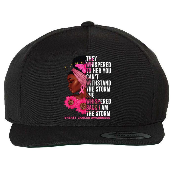 I'm The Storm Black Breast Cancer Survivor Pink Ribbon Wool Snapback Cap