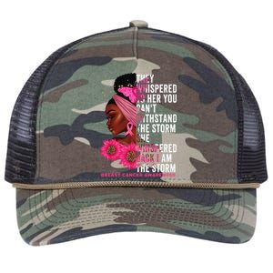 I'm The Storm Black Breast Cancer Survivor Pink Ribbon Retro Rope Trucker Hat Cap