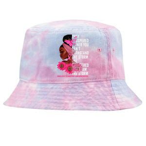 I'm The Storm Black Breast Cancer Survivor Pink Ribbon Tie-Dyed Bucket Hat