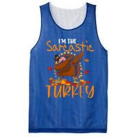 Im The Sarcastic Turkey Funny Thanksgiving Dabbing Turkey Gift Mesh Reversible Basketball Jersey Tank