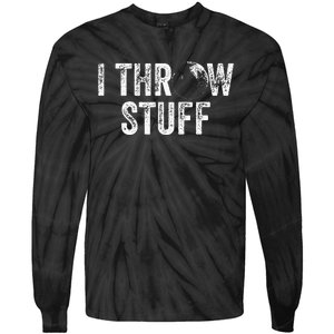 I Throw Stuff Shot Put Athlete Throwing Tie-Dye Long Sleeve Shirt