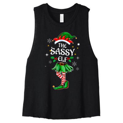 I'm The Sassy Elf Cute Family xmas Matching  Women's Racerback Cropped Tank