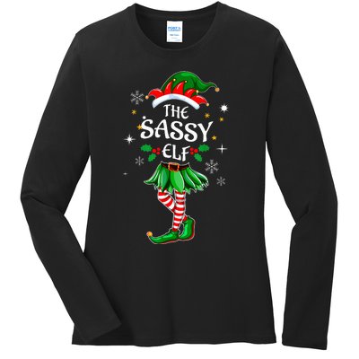 I'm The Sassy Elf Cute Family xmas Matching  Ladies Long Sleeve Shirt