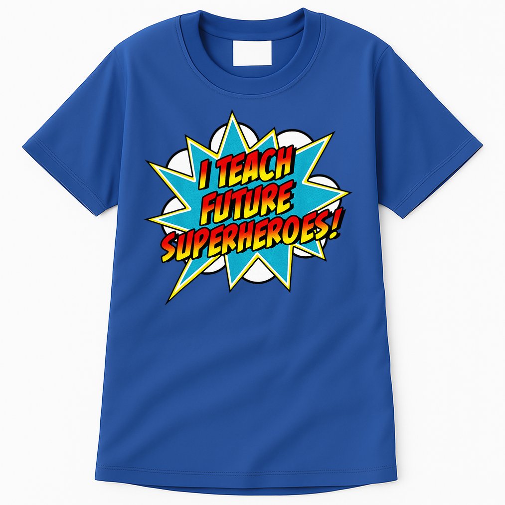 I Teach Superheroes Retro Comic Super Teacher Graphic Tall T-Shirt
