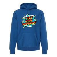 I Teach Superheroes Retro Comic Super Teacher Graphic Premium Hoodie