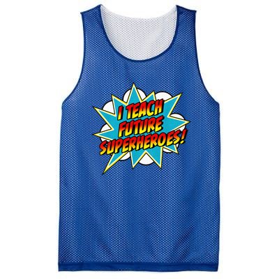 I Teach Superheroes Retro Comic Super Teacher Graphic Mesh Reversible Basketball Jersey Tank