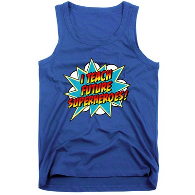 I Teach Superheroes Retro Comic Super Teacher Graphic Tank Top