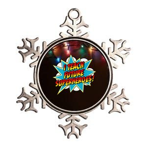 I Teach Superheroes Retro Comic Super Teacher Graphic Metallic Star Ornament