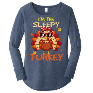 Im The Sleepy Turkey Family Happy Thanksgiving Thankful Gift Women's Perfect Tri Tunic Long Sleeve Shirt