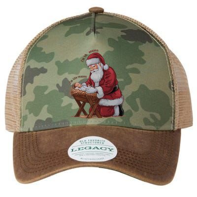 IM The Season Santa Im The Reason Jesus Christian Christmas Legacy Tie Dye Trucker Hat